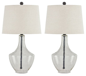Gregsby - Clear / Black - Glass Table Lamp (Set of 2)