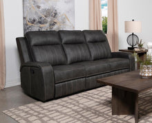 Load image into Gallery viewer, Raelynn - Upholstered Track Arm Motion Sofa - Gray
