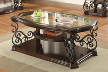 Load image into Gallery viewer, Laney - 1-Shelf Glass Top Rectangular Coffee Table - Deep Merlot