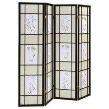 Load image into Gallery viewer, Catabella - 4-Panel Room Divider Folding Shoji Screen Floral - Black