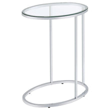 Load image into Gallery viewer, Kyle - Oval Glass Top C-Shaped Sofa Side Table - Chrome