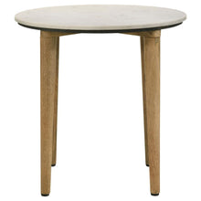 Load image into Gallery viewer, Aldis - Round Marble Top Side End Table - White And Natural