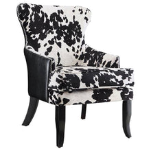 Load image into Gallery viewer, Trea - Cowhide Print Upholstered Accent Chair - Black And White