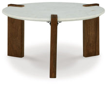Load image into Gallery viewer, Isanti - White / Brown - Round Cocktail Table