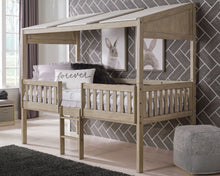 Load image into Gallery viewer, Wrenalyn - White / Brown / Beige - Twin Loft Bed With Roof Panels