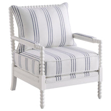 Load image into Gallery viewer, Blanchett - Upholstered Bobbin Accent Chair - White And Navy