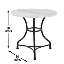 Load image into Gallery viewer, Claire - White Marble Top Round - White