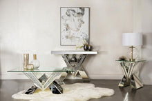 Load image into Gallery viewer, Taffeta - V-Shaped Mirrored Entryway Console Table - Silver