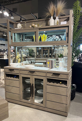Pure Modern Dining - Buffet and Open Hutch - Moonstone