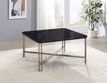 Load image into Gallery viewer, Daxton - Faux Marble Top Square Cocktail Table - Black
