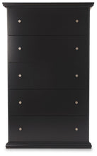 Load image into Gallery viewer, Maribel - Black - Five Drawer Chest