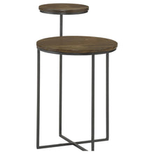 Load image into Gallery viewer, Yael - Round Mango Wood Accent Side Table - Natural And Gunmetal