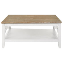 Load image into Gallery viewer, Hollis - Square Wood Coffee Table With Shelf - Brown And White