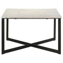 Load image into Gallery viewer, Tobin - Square Marble Top Coffee Table - White And Black