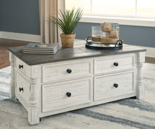 Load image into Gallery viewer, Havalance - White / Gray - Lift Top Cocktail Table with Storage Drawers