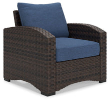 Load image into Gallery viewer, Windglow - Blue / Brown - Lounge Chair With Cushion