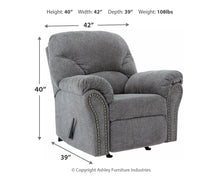 Load image into Gallery viewer, Allmaxx - Pewter - Rocker Recliner