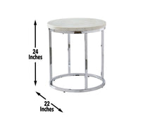 Load image into Gallery viewer, Echo - White Marble Top Round End Table - White