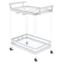 Load image into Gallery viewer, Jefferson - 2-Tier Glass Shelf Acrylic Bar Cart - Chrome