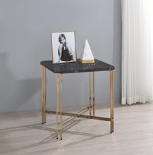 Load image into Gallery viewer, Daxton - Square End Table With Faux Marble Top - Black