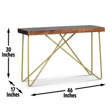 Load image into Gallery viewer, Walter - Brass Inlay Sofa Table - Brown