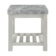 Load image into Gallery viewer, Canova - Gray Marble Top End Table - White