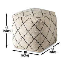 Load image into Gallery viewer, Lattice - Square Pouf - Beige