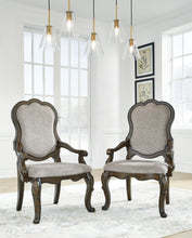 Load image into Gallery viewer, Maylee - Dark Brown - Dining Upholstered Arm Chair (Set of 2)