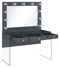 Load image into Gallery viewer, Afshan - 3-Drawer Vanity Set With Lighting - Gray High Gloss