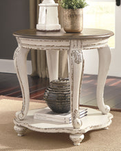 Load image into Gallery viewer, Realyn - White / Brown - Round End Table