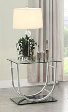 Load image into Gallery viewer, Danville - Square U-Shaped Glass Top Side End Table - Chrome