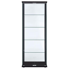 Load image into Gallery viewer, Delphinium - 5-Shelf Clear Glass Curio Display Cabinet - Black