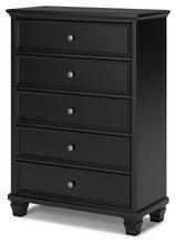 Load image into Gallery viewer, Lanolee - Black - Five Drawer Chest