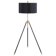 Load image into Gallery viewer, Zabka - Drum Shade Metal Tripod Floor Lamp - Black