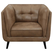 Load image into Gallery viewer, Thatcher - Upholstered Tuxedo Arm Tufted Accent Chair - Brown