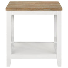 Load image into Gallery viewer, Hollis - Square Wood End Table With Shelf - Brown And White