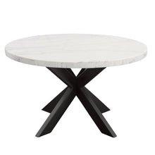 Load image into Gallery viewer, Xena - White Marble Top Round Table - Black