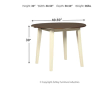 Load image into Gallery viewer, Woodanville - Cream / Brown - Round DRM Drop Leaf Table