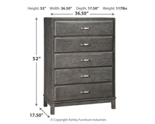 Load image into Gallery viewer, Caitbrook - Gray - Five Drawer Chest