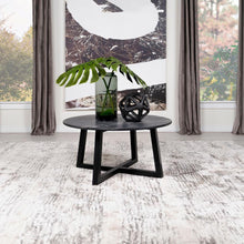 Load image into Gallery viewer, Skylark - Round Marble-Like Smart Top Coffee Table - Black