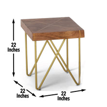 Load image into Gallery viewer, Walter - Brass Inlay End Table - Brown