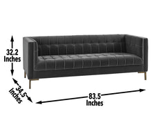 Load image into Gallery viewer, Isaac - Channel Stitch Velvet Sofa