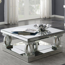 Load image into Gallery viewer, Amalia - Square Mirrored Acrylic Crystal Coffee Table - Silver