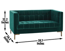 Load image into Gallery viewer, Isaac - Stitch Velvet Loveseat