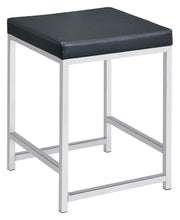 Load image into Gallery viewer, Afshan - Upholstered Square Padded Vanity Stool - Chrome