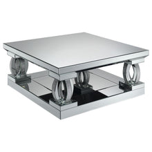 Load image into Gallery viewer, Amalia - Square Mirrored Acrylic Crystal Coffee Table - Silver