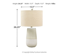 Load image into Gallery viewer, Shavon - Beige / White - Ceramic Table Lamp