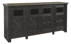 Tyler Creek - Black / Gray - Extra Large TV Stand