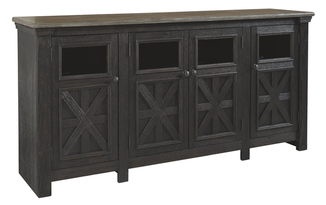 Tyler Creek - Black / Gray - Extra Large TV Stand