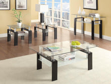 Load image into Gallery viewer, Dyer - Rectangular Glass Top Entryway Sofa Console Table - Black